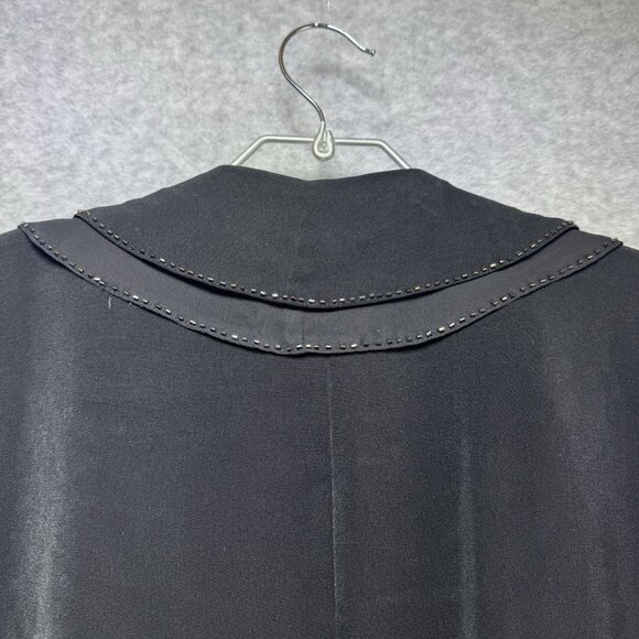 VTG St Anthony Sicari Evening Jacket Plus 22W Black Beaded Ruffles Suit Blazer - Picture 7 of 10